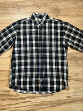 LL Bean Scotch Plaid Flannel Shirt